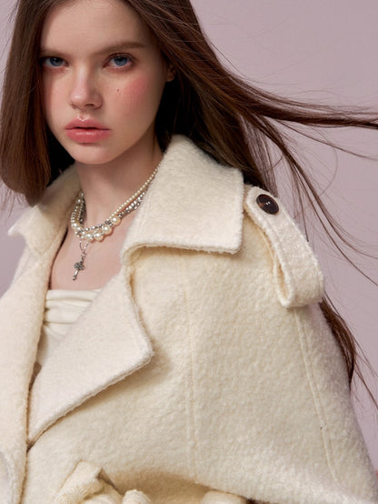 Wool-Blend Knit-Panel Jacket