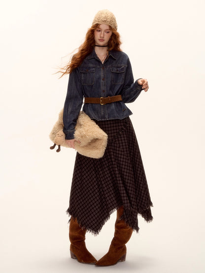 Vintage Washed Denim Belted Shirt