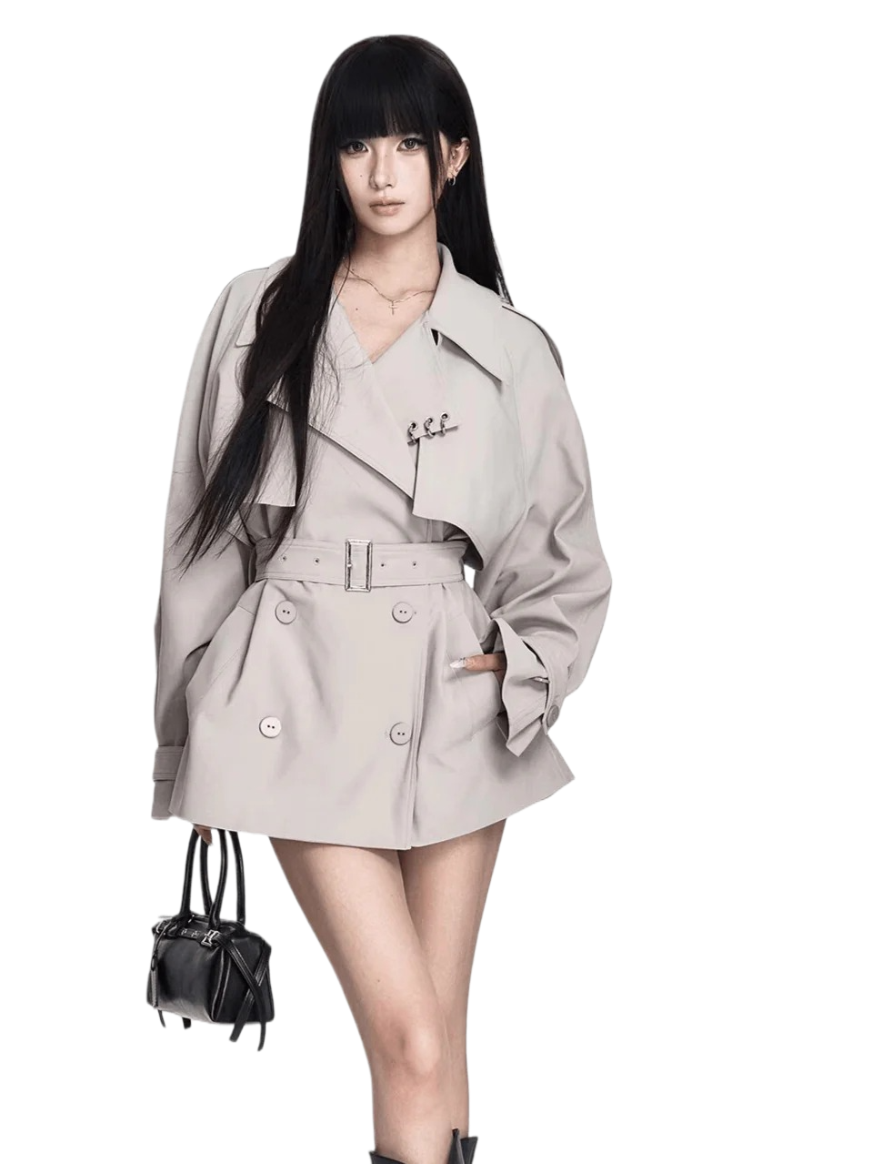 Archive Cropped British-Style Trench Coat