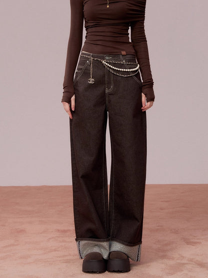 Vintage Straight-Leg Denim Pants