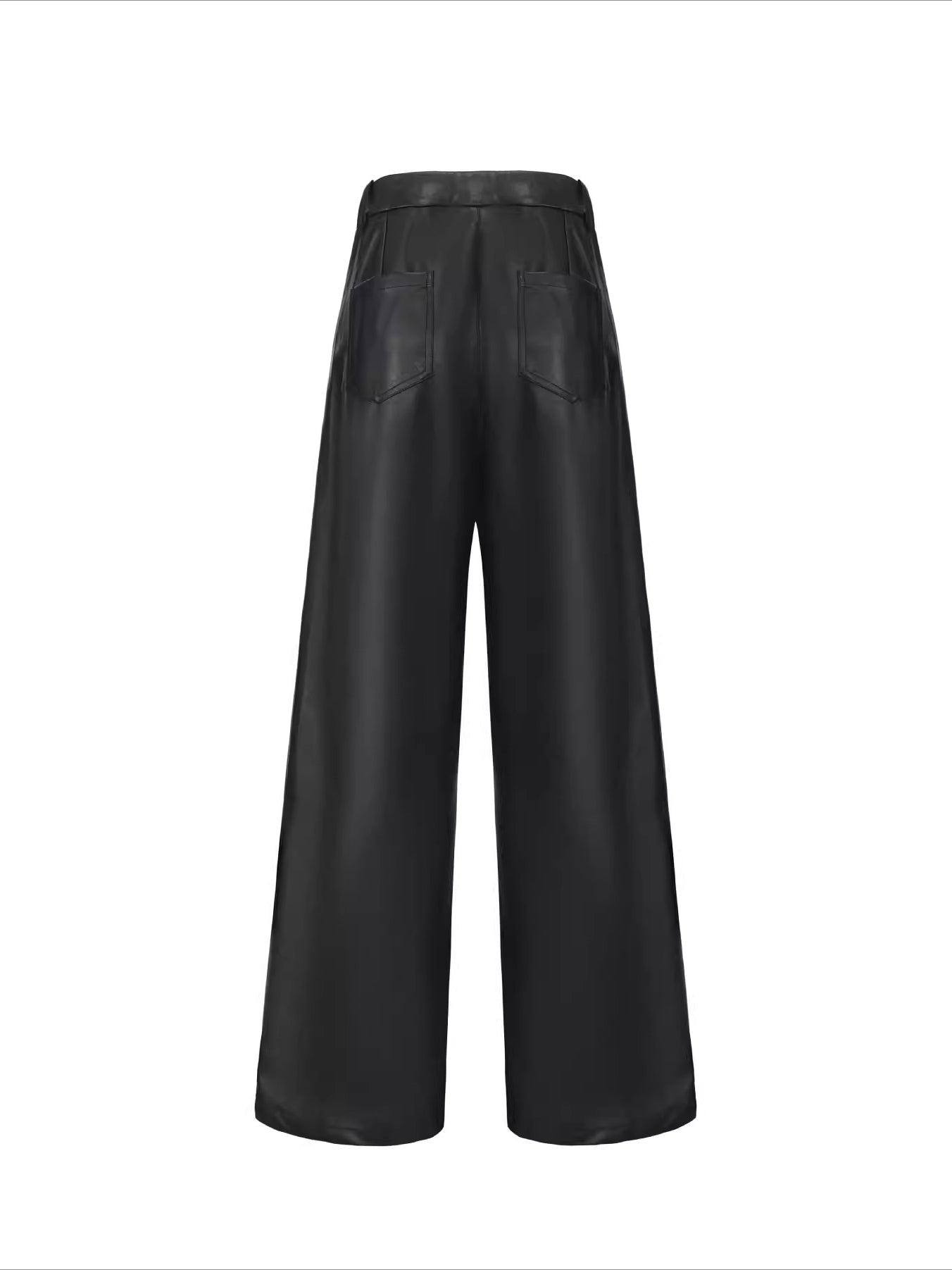 Classic Wide-Leg Faux Leather Pants