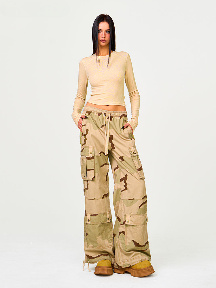 Lightning Camouflage Wide-Leg Pants