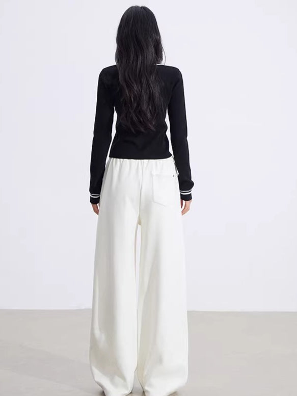 Color-Block Polo Collar Knit Base Layer