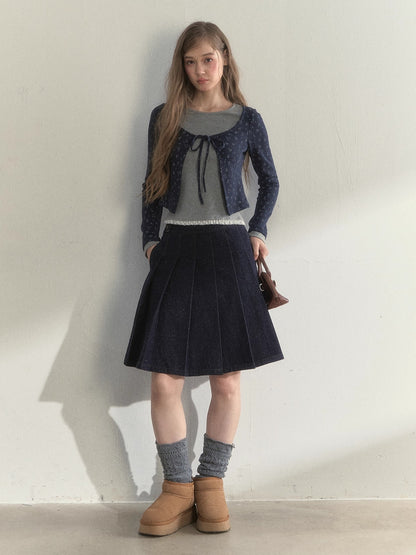 Striped &amp; Floral Design Layered Contrast Blouse