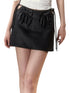 Black & Cream Bow-knot Drawstring Mini Skirt - CHINASQUAD