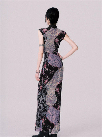Mesh New Chinese-Style Cheongsam Dress