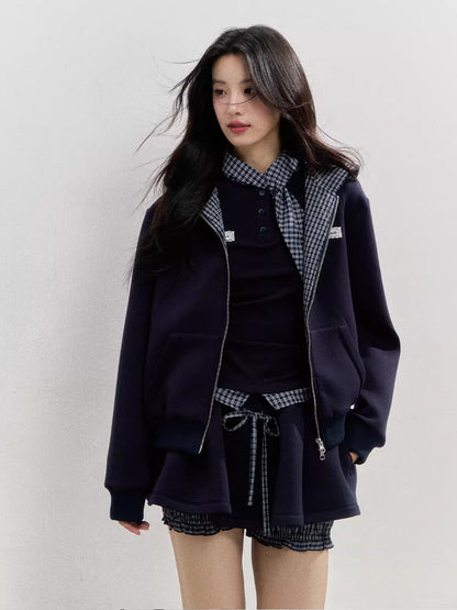 Preppy Style Bow Tie Hoodie