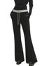 Contrast Color Tie-Waist Flared Casual Pants - CHINASQUAD