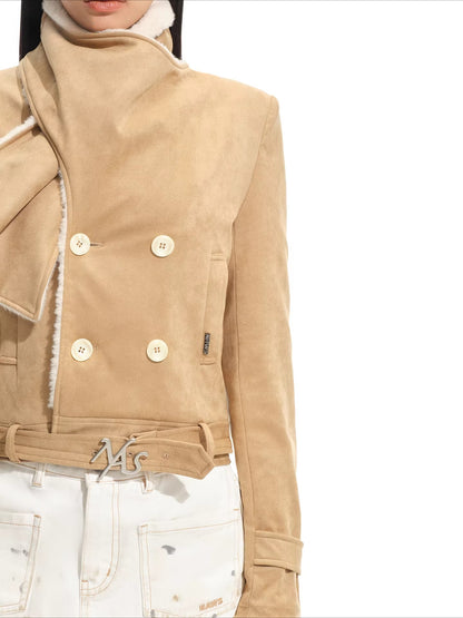 Maddie Shawl Faux Shearling Jacket