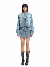 Vintage U-Neck Slim Halter Denim Dress - CHINASQUAD