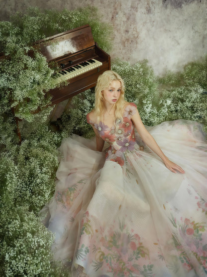 Peninsula Rose Embellished Ball Gown