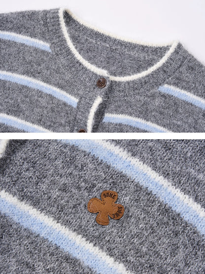 Retro Stripe Knit Cardigan