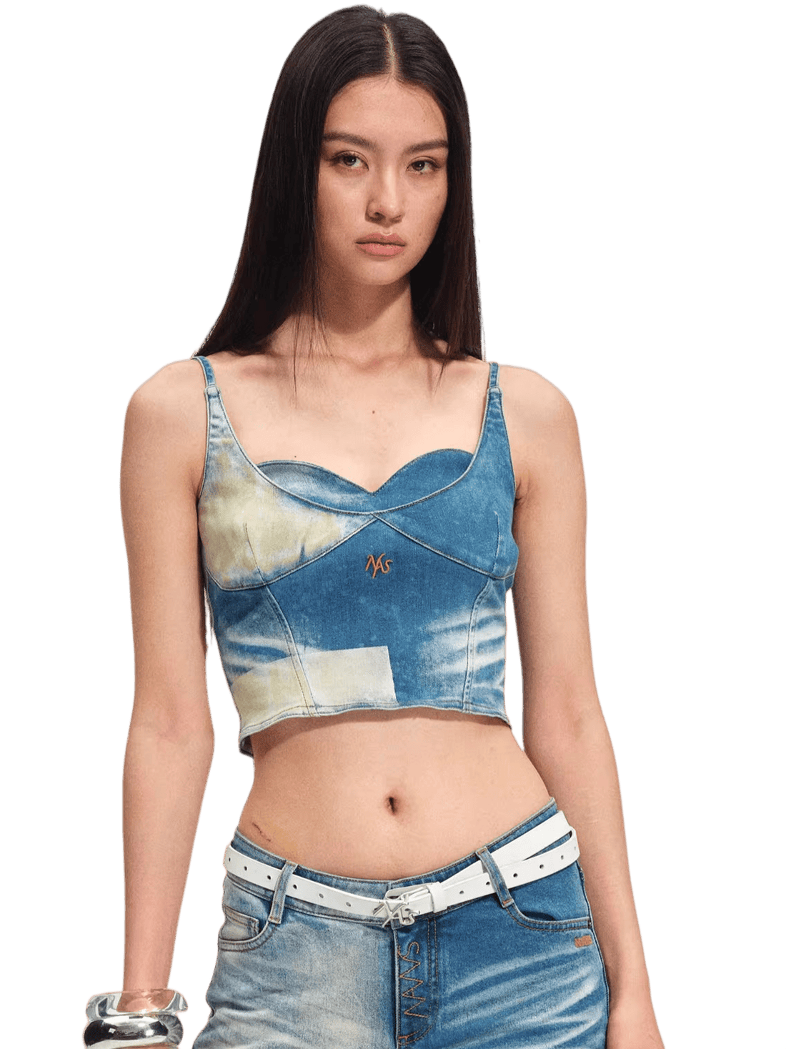 Equestrian Contrast Panel Denim Camisole
