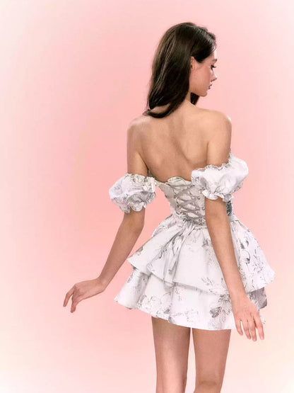 Off-Shoulder Bandeau Fit-and-Flare Dress