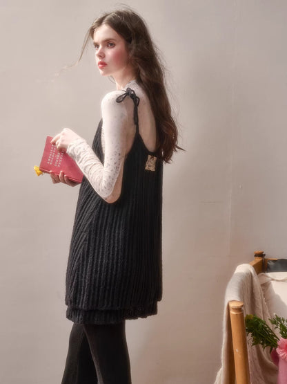 Wool-Blend Vintage Top &amp; Ruffle Pants Set