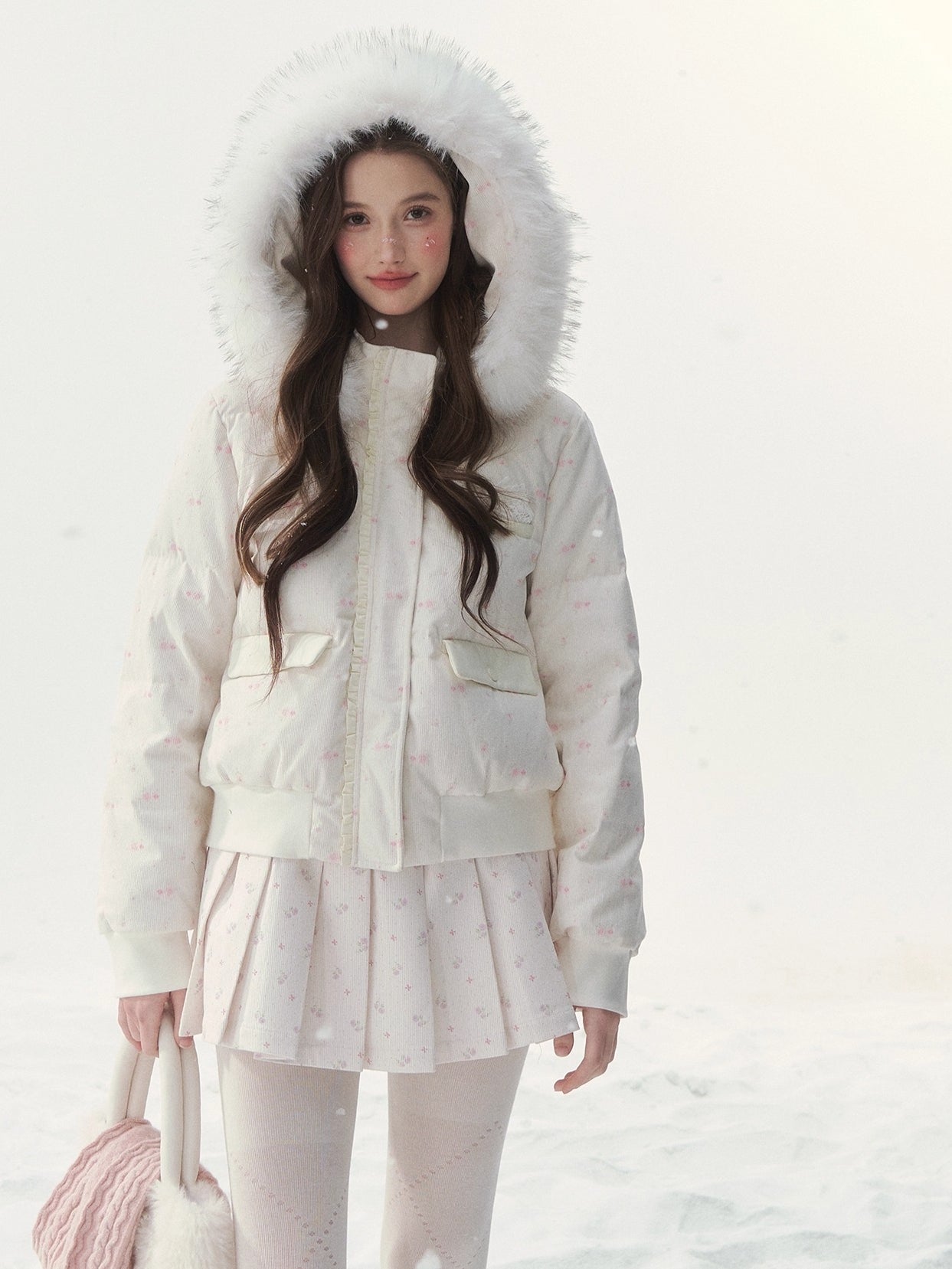 White Fur-Collar Duck Down Jacket