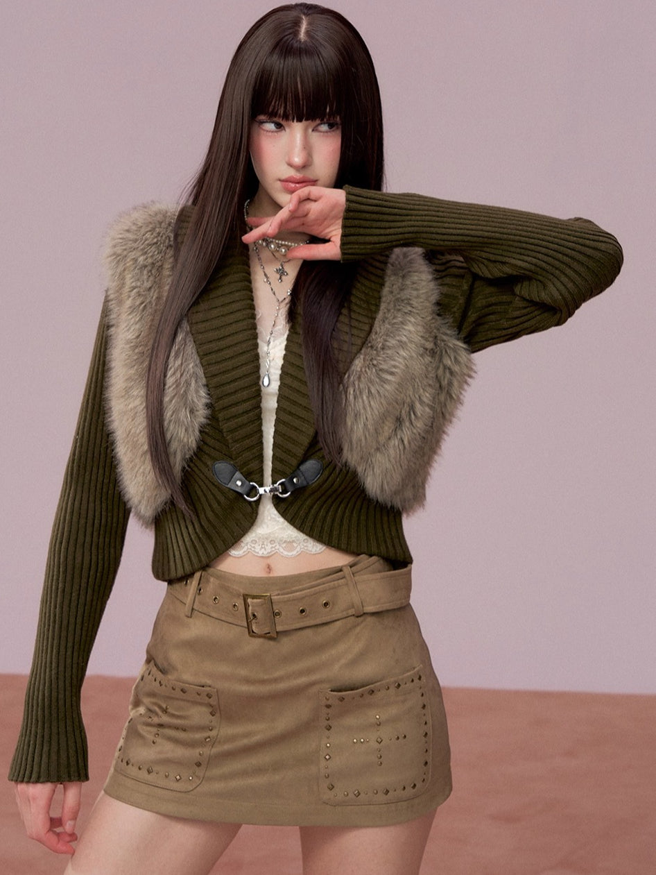 Heavyweight Knit Cropped Jacket