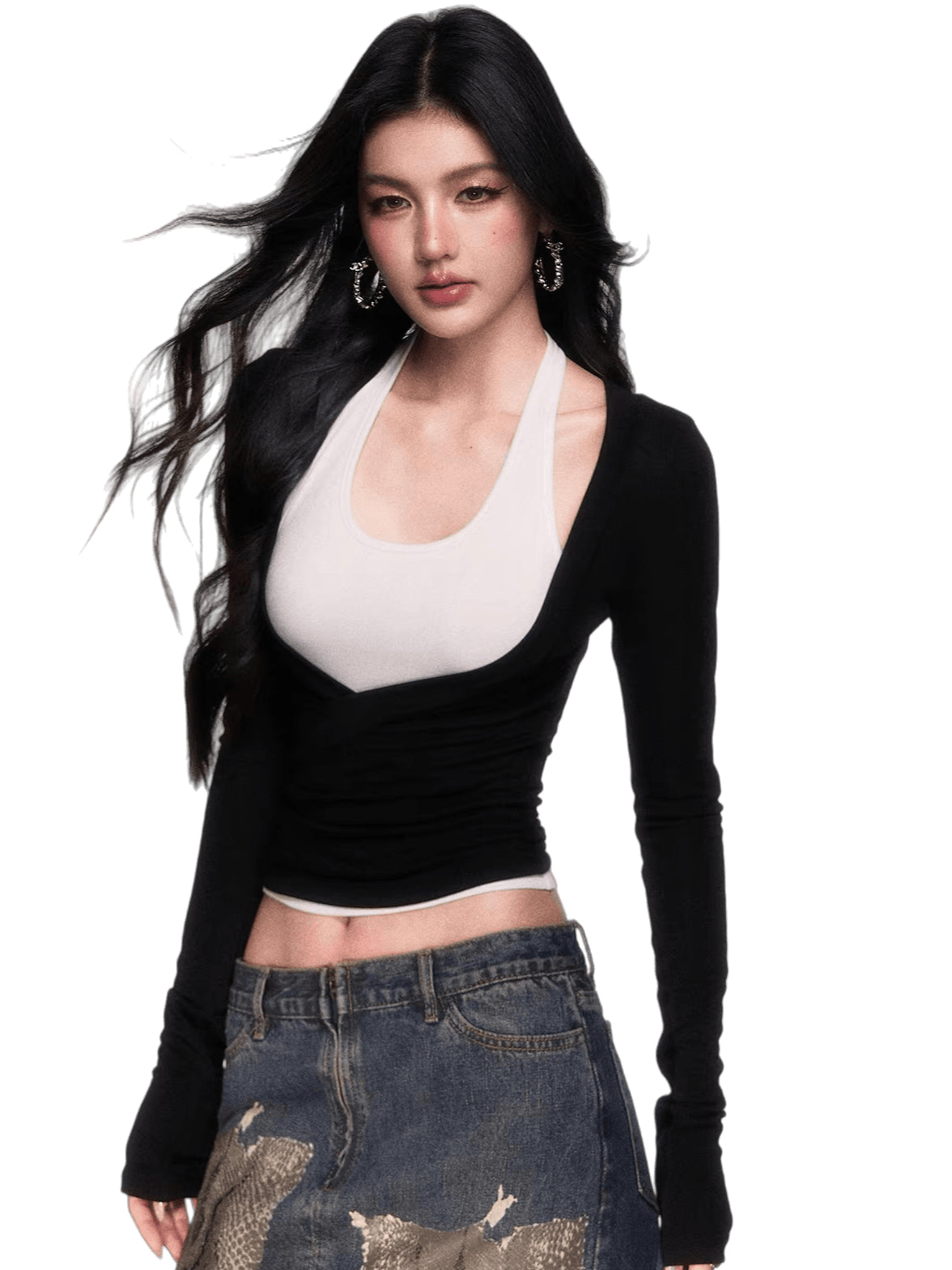 Layered Long-Sleeve Slim-Fit T-Shirt Set