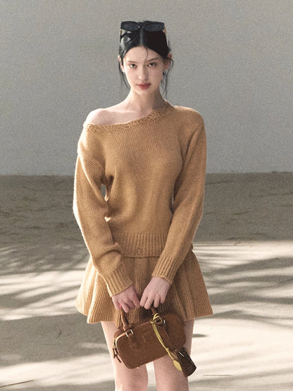 Off-Shoulder Long-Sleeve Mini Dress