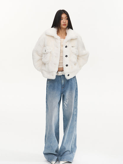 Loose Fit Casual Faux Fur Jacket