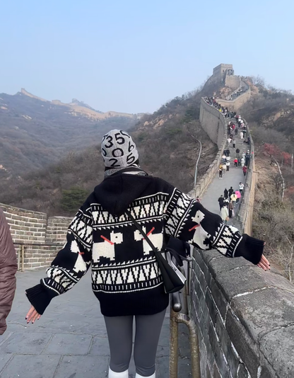 Mosaic Terrier Hooded Cardigan