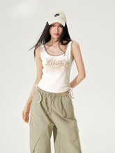 Color-block Tie-up Fitted Tank Top - CHINASQUAD