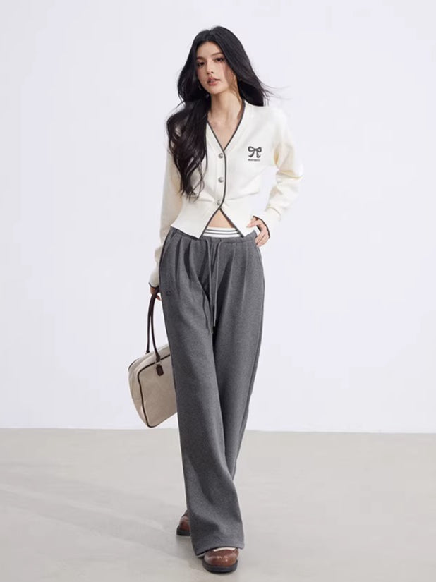 Layered-Effect Panelled Wide-Leg Pants