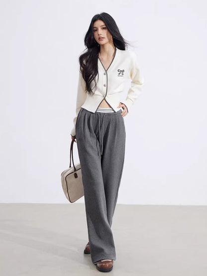 Layered-Effect Panelled Wide-Leg Pants