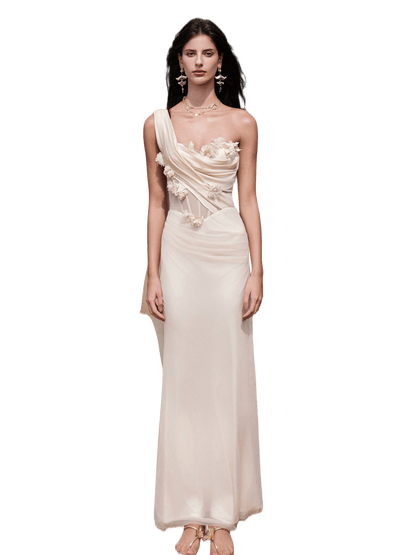 Sculpted Mesh Strapless Mermaid Dress