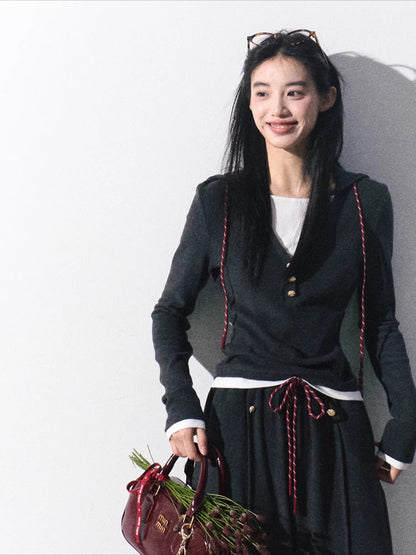 Knit Base Top &amp; Wide-Leg Pants Set