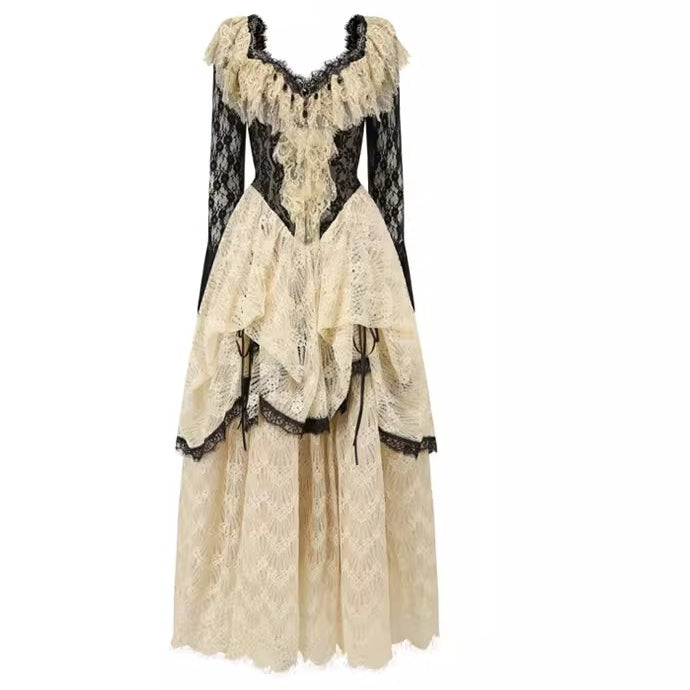 Lacemade Wednesday Vintage Corset Waist Evening Dress Black / Xs Lacemade Wednesday Vintage Corset Waist Evening Dress Black / Xs