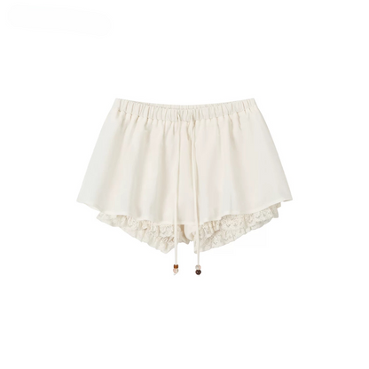 Elegant Lace-Trim V-Neck Cami &amp; Flowing Skort Set