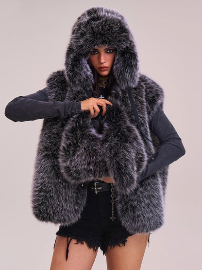 Cross Relic Faux Fur Stone Bag