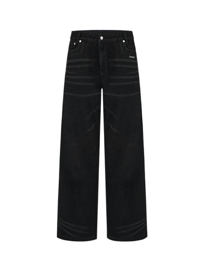 Vintage Low-Waist Loose Straight-Leg Pants