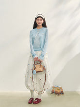 White Heavy-duty Floral Embroidered Midi Skirt Set - CHINASQUAD