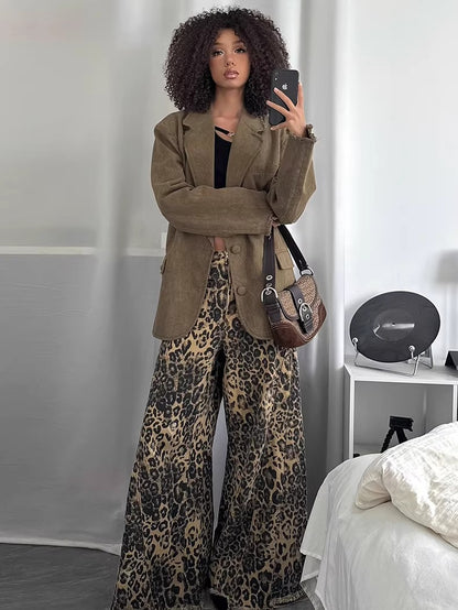 Deconstructed Wide-Leg Denim Jeans