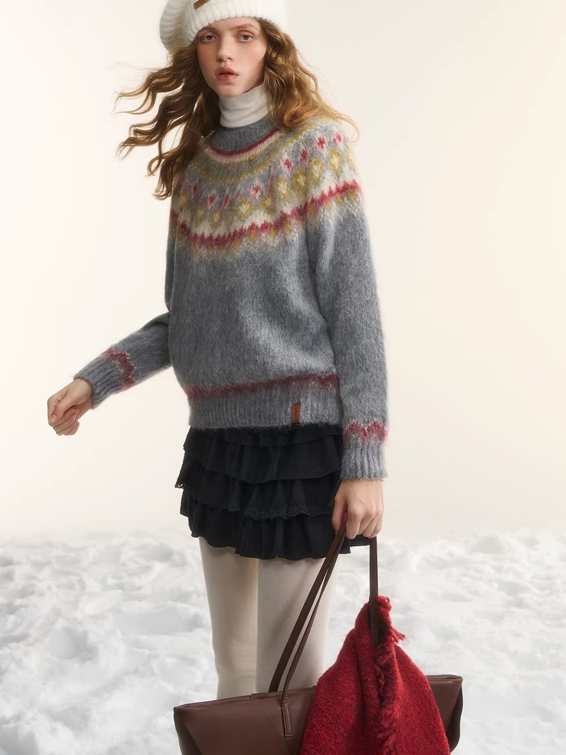 Tiered High-Waist A-Line Puff Skirt