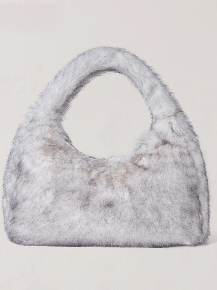 Cross Relic Faux Fur Stone Bag
