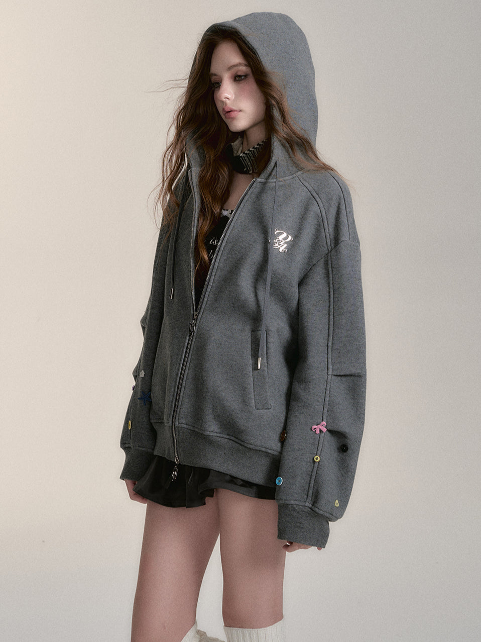 Fleece-Lined Zip-up Hoodie