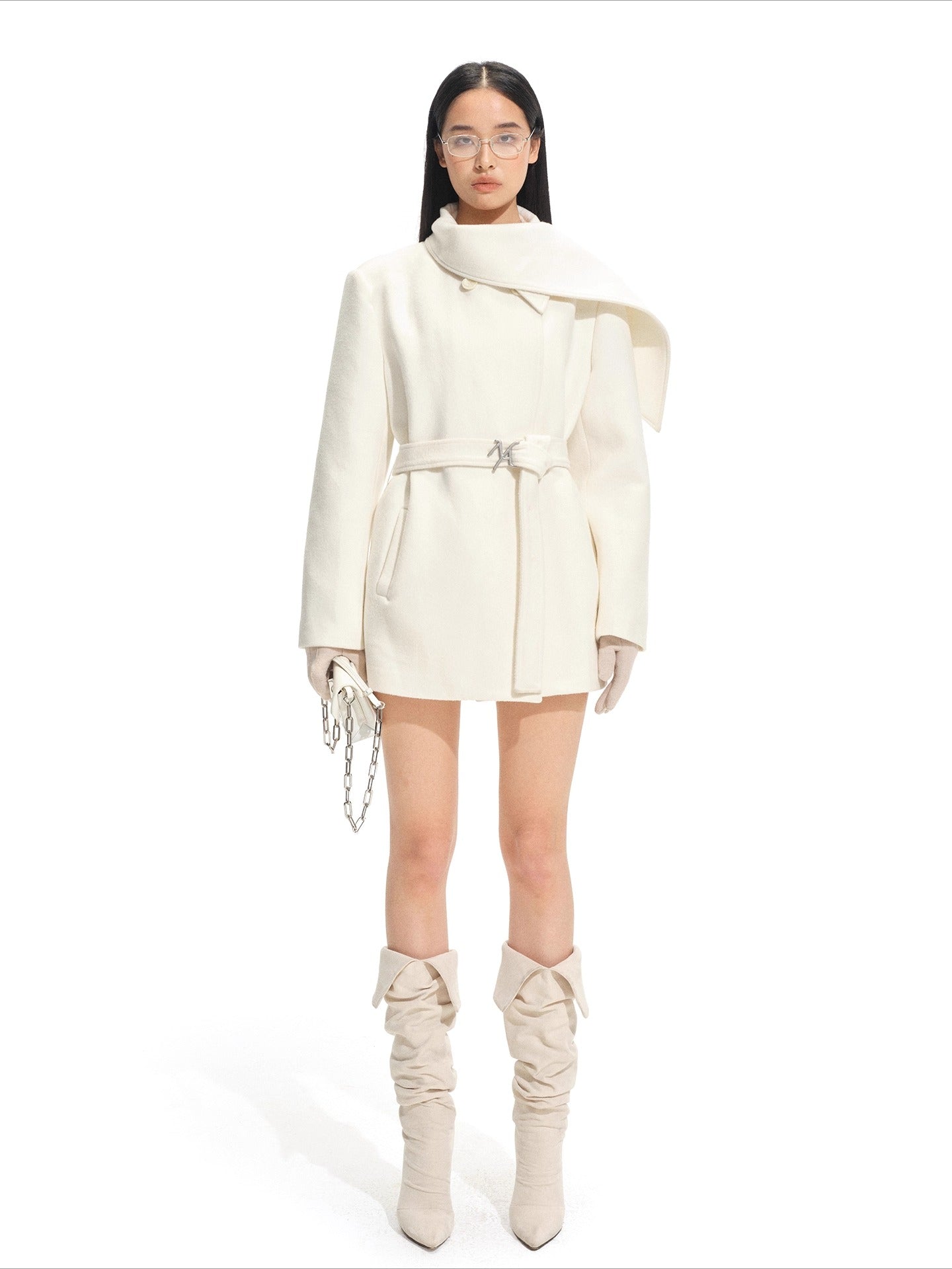 Roy Wool Scarf-Collar Jacket