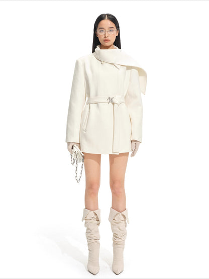 Roy Wool Scarf-Collar Jacket