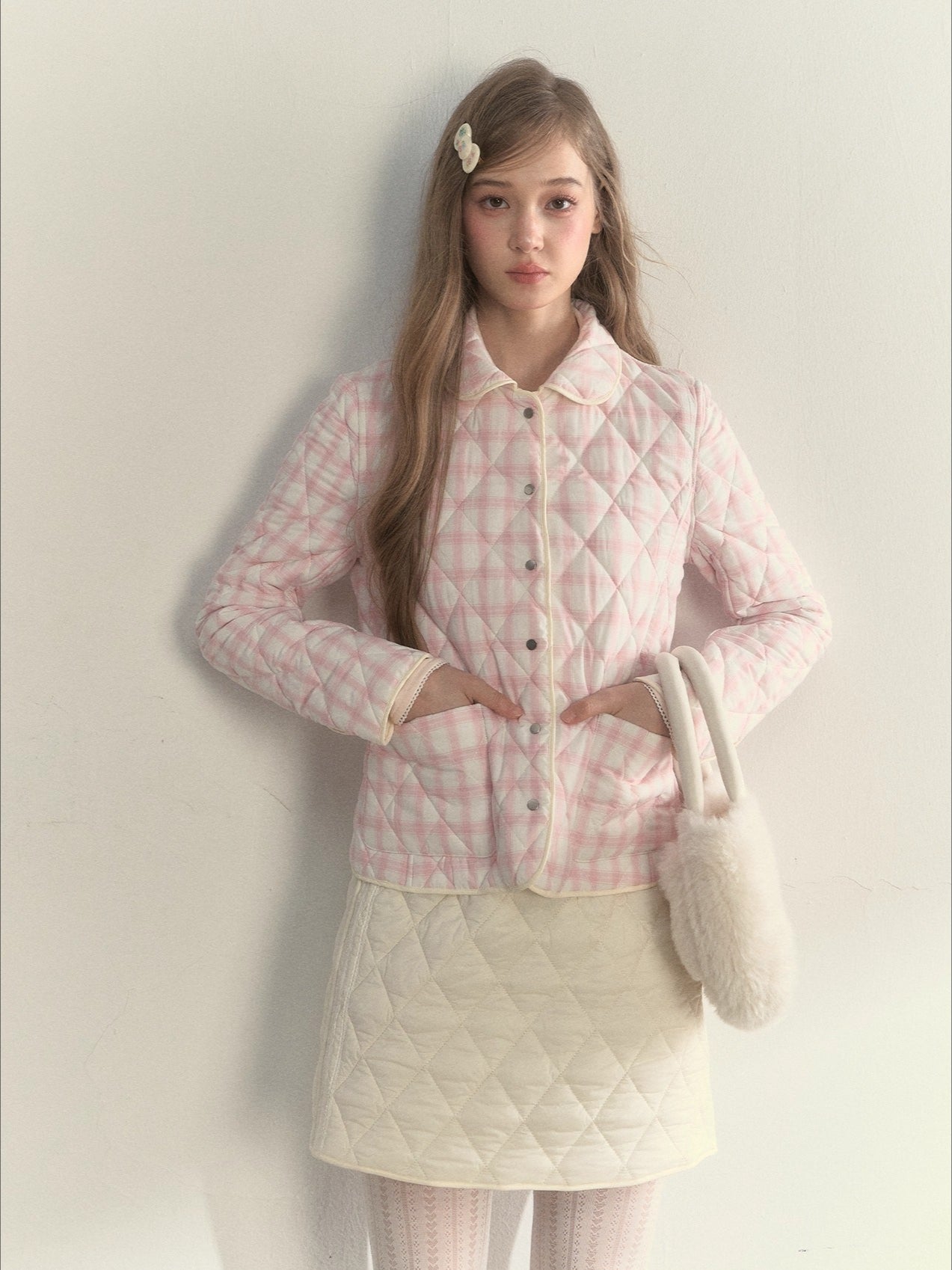 Reversible Quilted Doll Collar Jacket &amp; Skirt Set