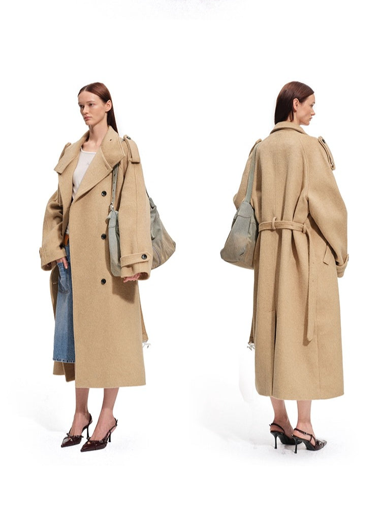 Silk Wool Blend Trench Coat