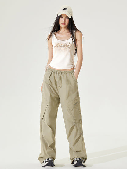 Pleated Low-rise Cargo Pants - CHINASQUAD