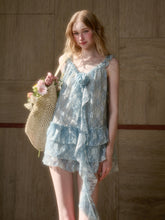 Lace Flower Ruffle Camisole Dress - CHINASQUAD