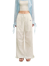 Hollow Embroidery Tie-up Casual Pants - CHINASQUAD