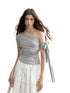 Diagonal Strap Off-shoulder T-shirt - CHINASQUAD