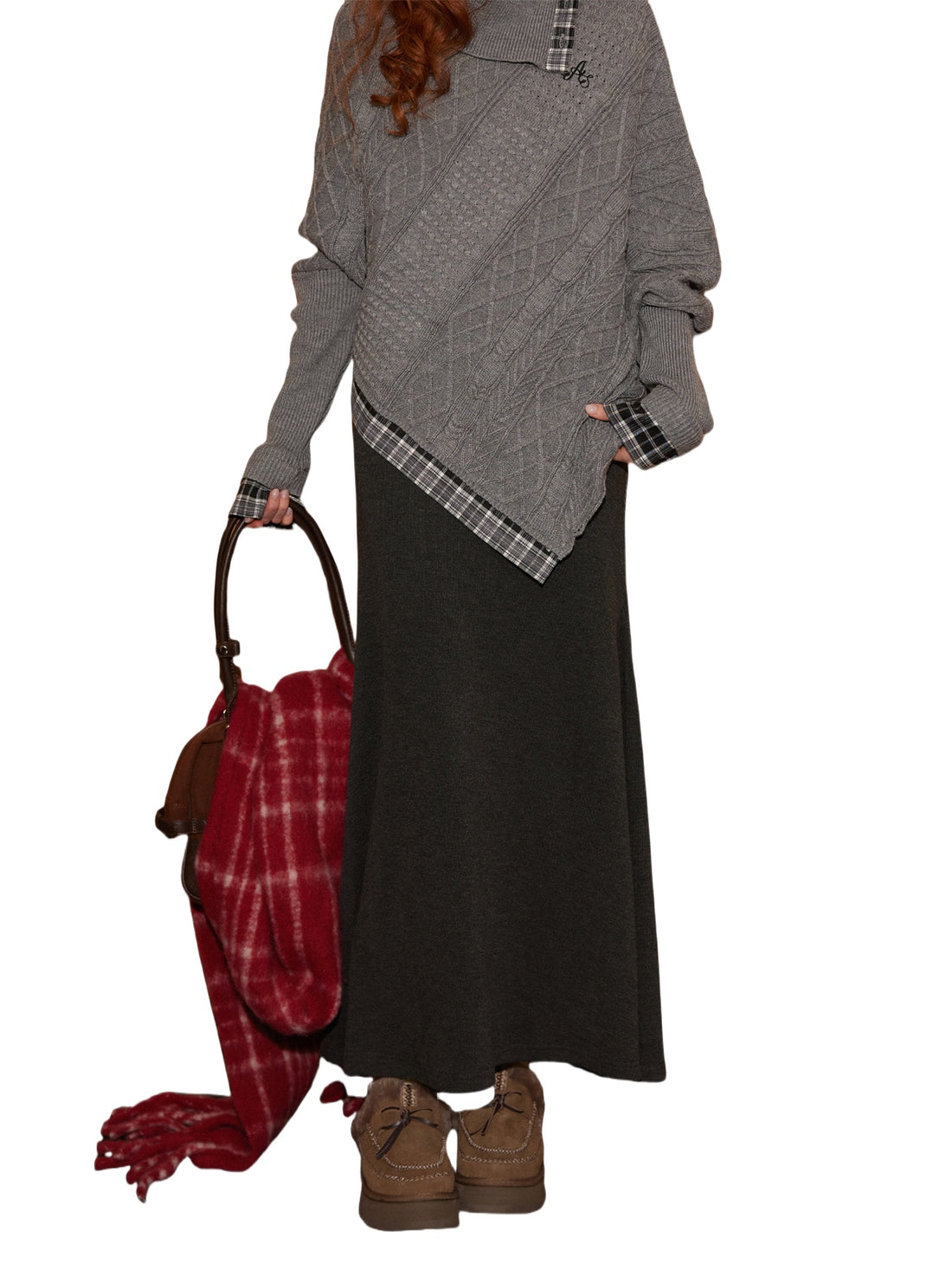 Fishtail Knit Midi Skirt