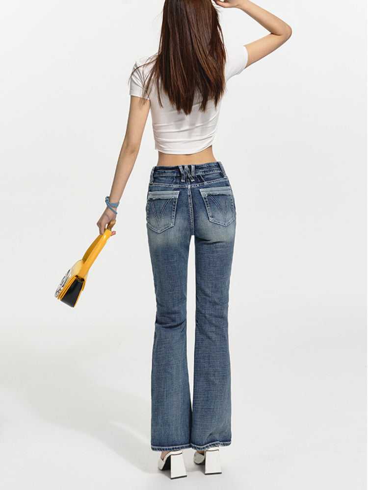 Heavy-Duty Low-Waist Straight Denim Pants