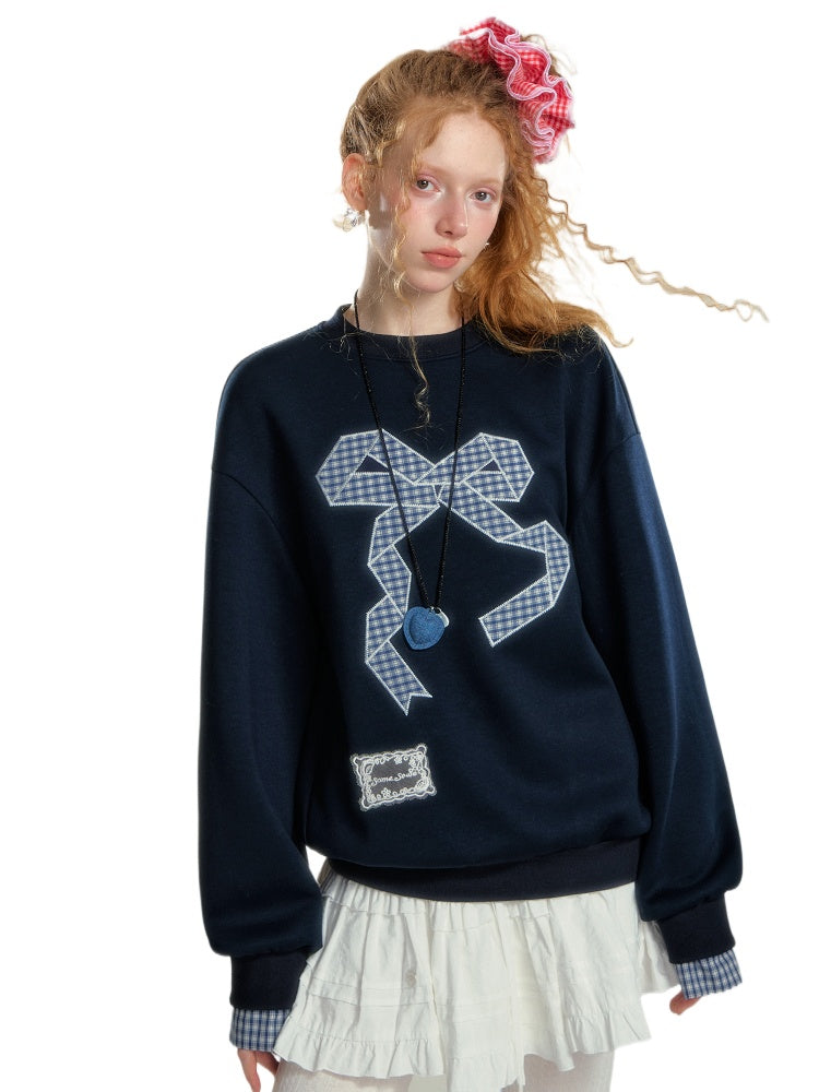 Embroidered Origami Bow Sweatshirt